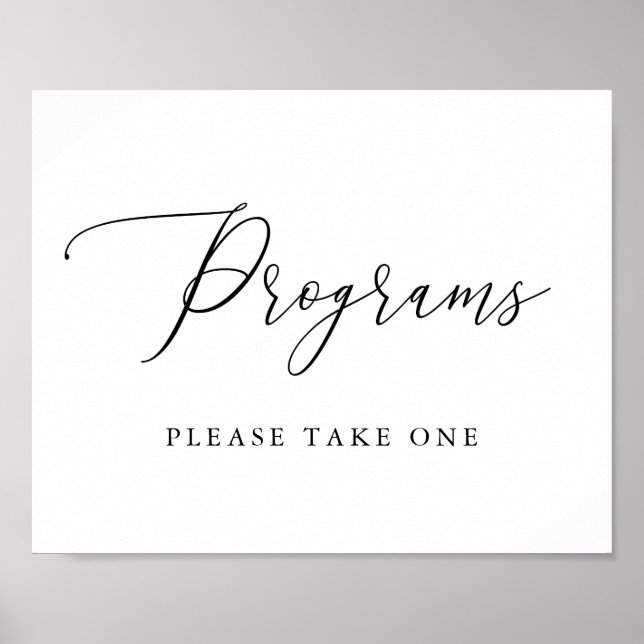 Simple Calligraphy Rustic Programs Sign (Front)