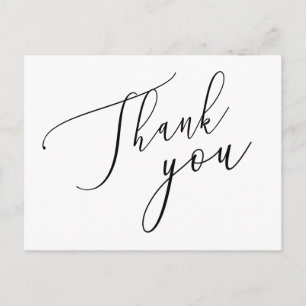 Simple Calligraphy Rustic Thank You Postcard