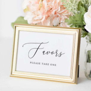 Simple Calligraphy Rustic Wedding Favours Sign