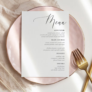 Simple Calligraphy Rustic Wedding Menus