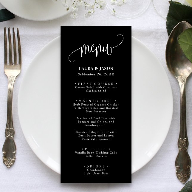 Simple Calligraphy Rustic Wedding Menus (Creator Uploaded)