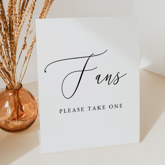 Simple Calligraphy Rustic Wedding Program Fan Sign (Creator Uploaded)