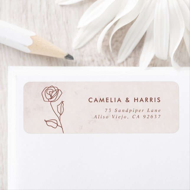Simple Calligraphy Rustic Wedding Return Address Label (Insitu)