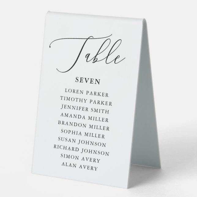 Simple Calligraphy Rustic Wedding Seating Chart Ta (Front)