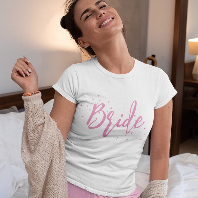 Simple Calligraphy Script Bride Cute T-Shirt (Whimsical Calligraphy Script Bride T-Shirt.)