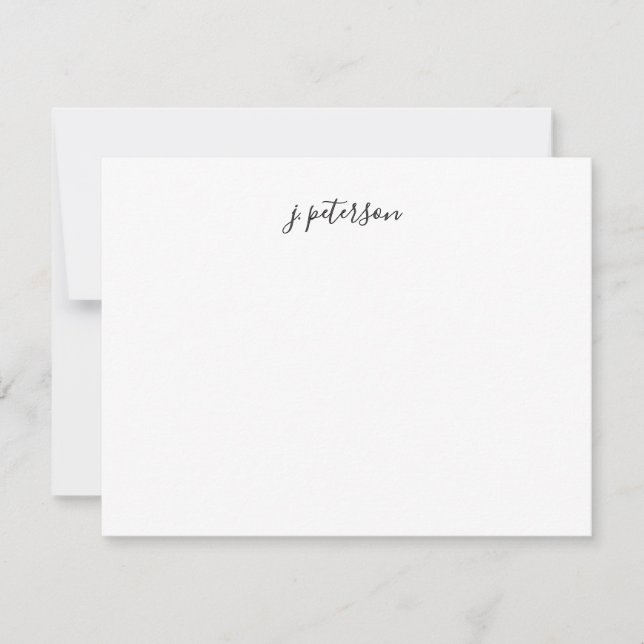 Simple Calligraphy Script Name Note Card (Front)