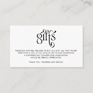 Simple Calligraphy Wedding Gifts Registry Enclosure Card