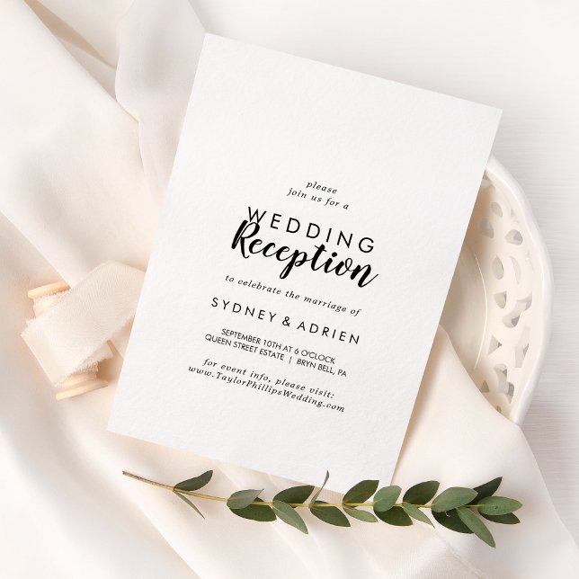 Simple Calligraphy Wedding Reception Only Invitation (Creator Uploaded)