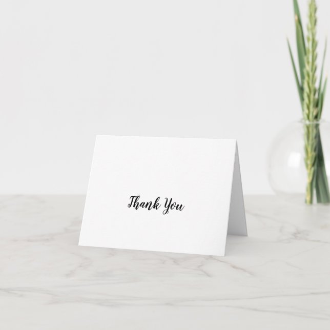Simple Calligraphy Wedding Thank You Card (Front)