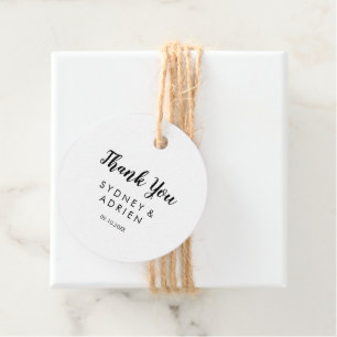 Simple Calligraphy Wedding Thank You Favour Tags