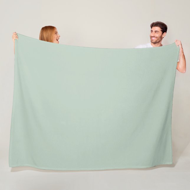 Simple calming sage green background fleece blanket (In Situ)
