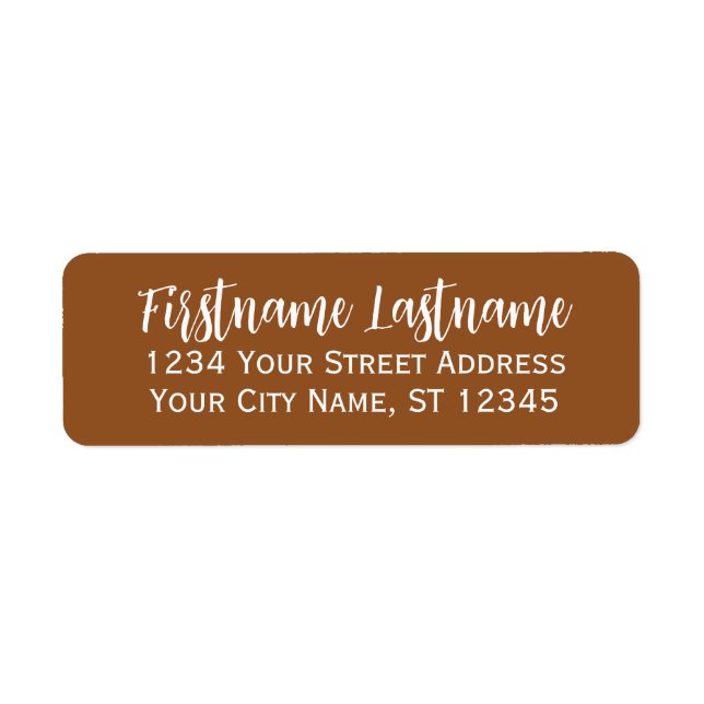 Simple Camel White Elegant Script - Return Address Label (Front)