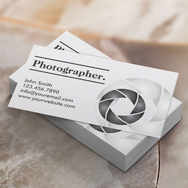 Simple Camera Shutter Photographer Business Card (Creator Uploaded)