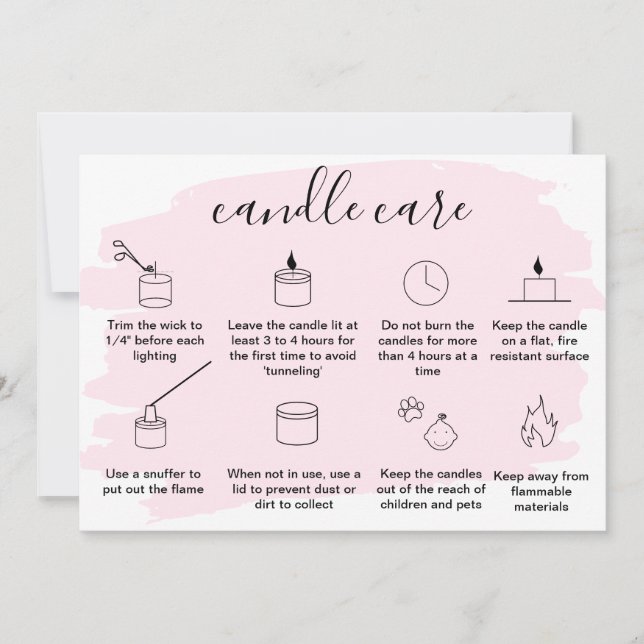 Simple Candle Care Thank You Card Add Your Logo (Front)