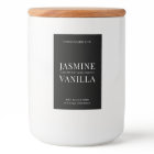 Simple Candle Label Minimalist Black & White