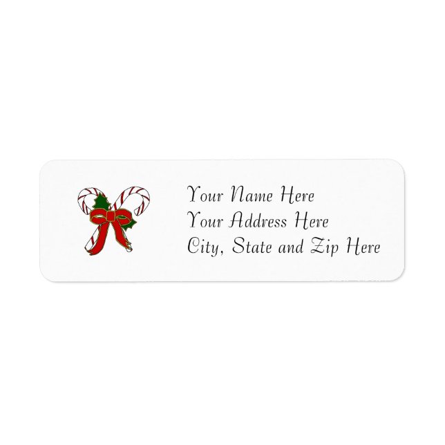 Simple Candy Cane Address Labels (Front)