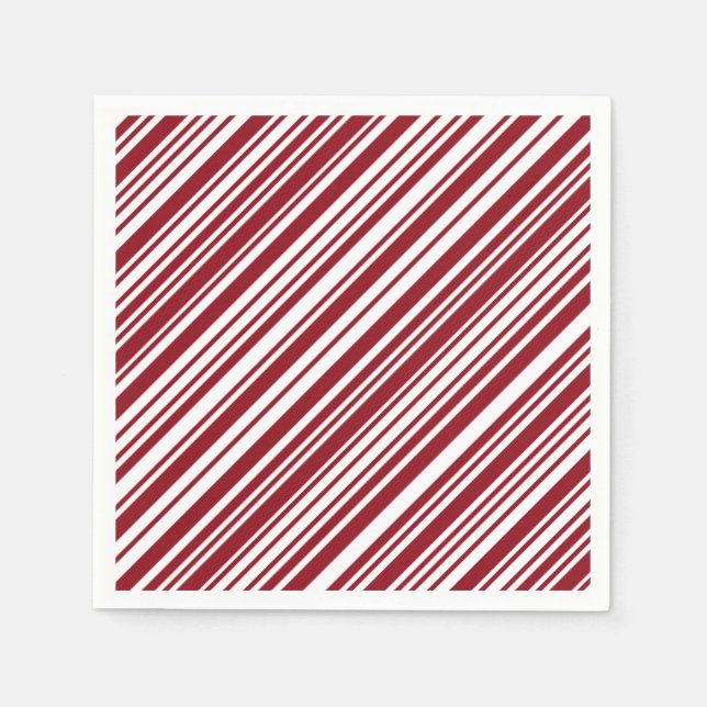 Simple Candy Cane Stripe Napkin (Front)