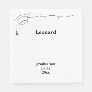 Simple Cap and Tassel Graduation Napkin