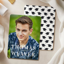 Simple Cap Pattern with Name and Photo Graduation