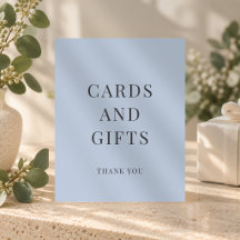 Simple Cards Gifts Dusty Blue Bridal Shower Sign