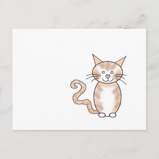 Simple cartoon cat postcard