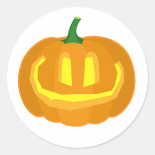 Simple Carved Pumpkin Classic Round Sticker