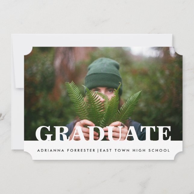 Simple Casual Graduate Photo Invitation (Front)