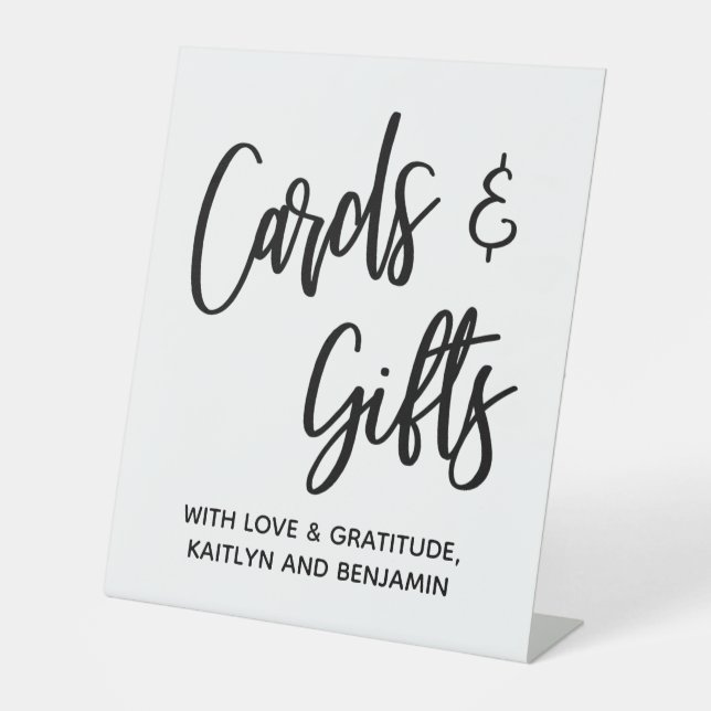 Simple Casual Handwriting Cards & Gifts, Message Pedestal Sign (Front)