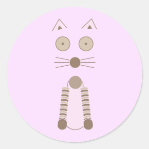 Simple Cat Classic Round Sticker