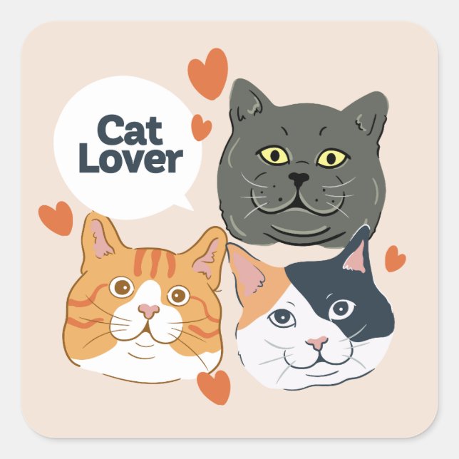 Simple Cat Lover Sticker | cat dad (Front)