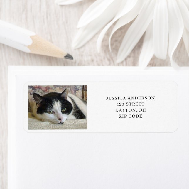 Simple Cat Photo Return Address Return Address Label (Insitu)