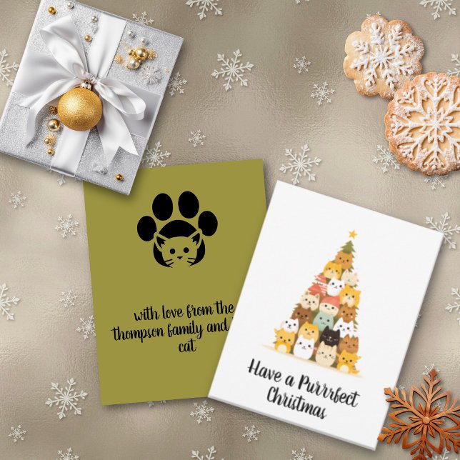 Simple Cat Tree Christmas Card (Creator Uploaded)