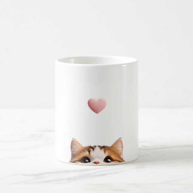 Simple Cat Valentine Day Coffee Mug (Center)