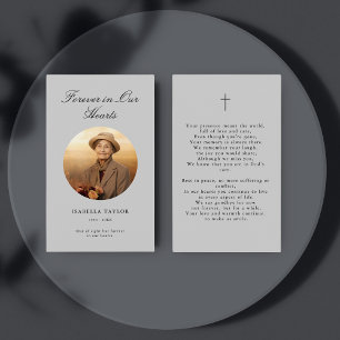 Simple Catholic Funeral Memorial Photo Prayer Card