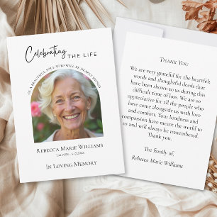 Simple Celebrating The Life Funeral Thank You Card