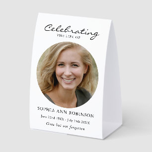 Simple Celebration of Life Photo Funeral Memorial