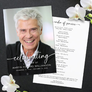 Simple Celebration of Life Photo Funeral Program