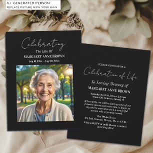 Simple Celebration Of Life Photo Invitation