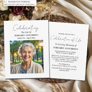 Simple Celebration Of Life Photo Invitation