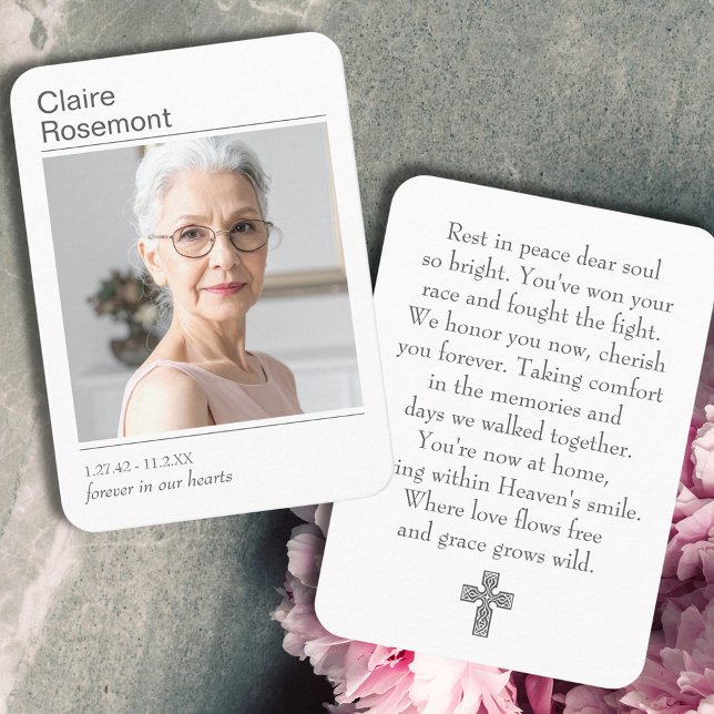 Simple Celebration of Life Photo Prayer Card (Simple Celebration of Life Photo Prayer Card
)