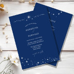 Simple Celestial Elegant Blue Wedding Details and Invitation<br><div class="desc">Invite your guests to a night of romance and starlight with this Simple Celestial Elegant Blue Wedding Details and Invitation from the Celestial Elegant Wedding Collection. Featuring a deep navy blue background adorned with twinkling stars and refined typography, this modern celestial design is perfect for couples who love a minimalist...</div>