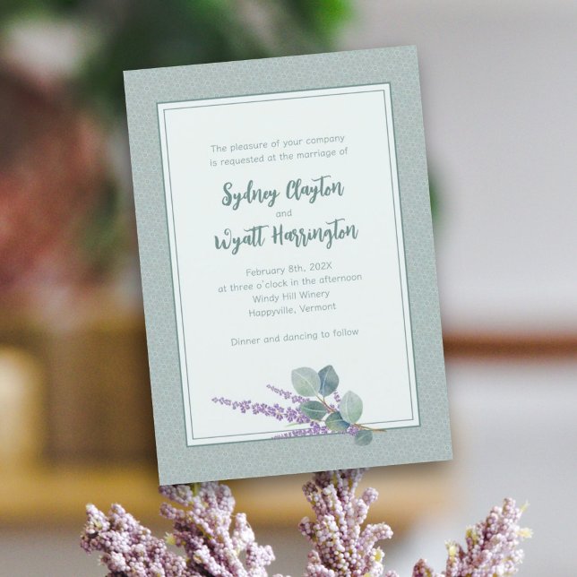 Simple Ceremony Eucalyptus Leaves Wedding Invitation (Creator Uploaded)