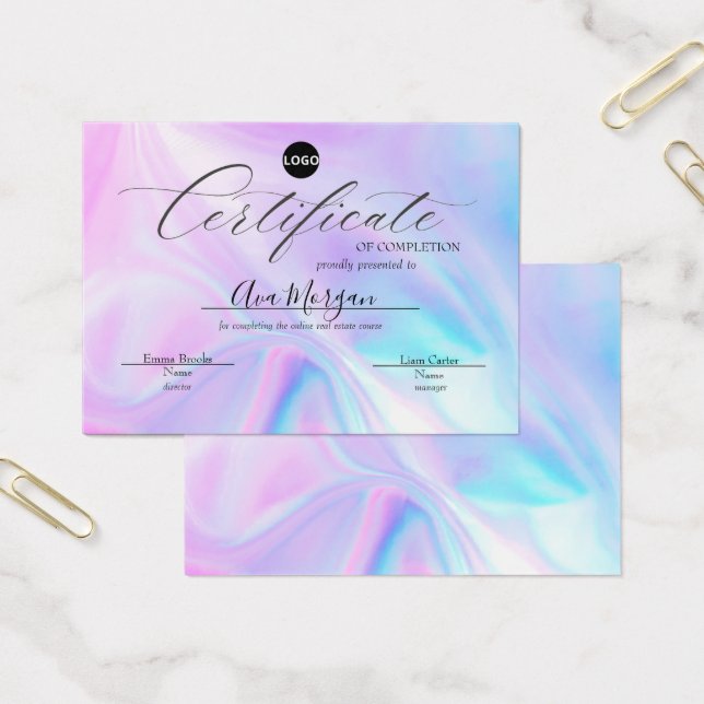 Simple Certificate Template – Holographic Effect (Office)