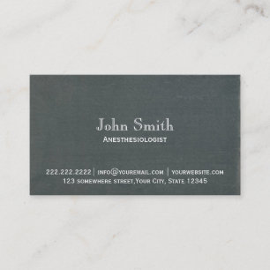 Simple Chalkboard Anaesthesiologist Business Card