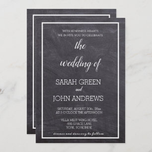 Simple Chalkboard Calligraphy Wedding Invitation