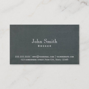 Simple Chalkboard Real Estate Broker Business Card