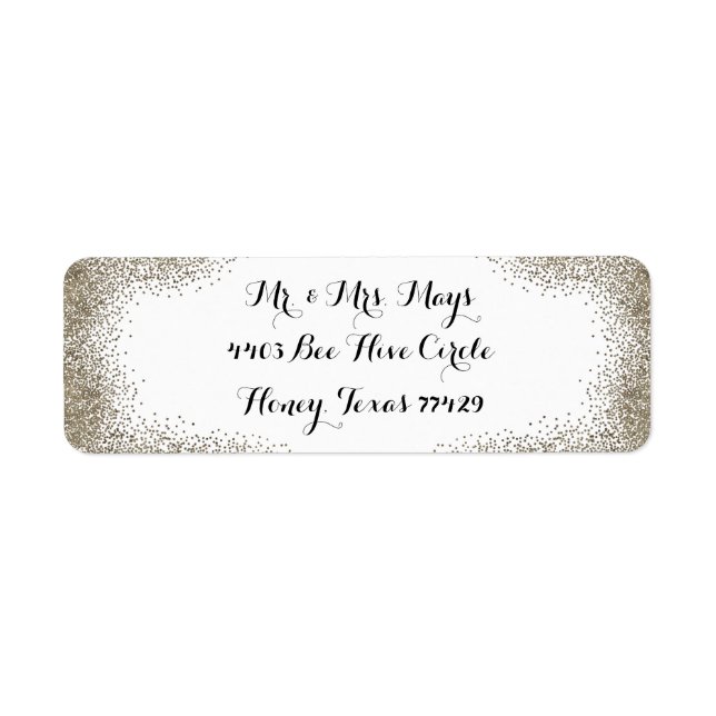 Simple Champagne Border Return Address Label (Front)