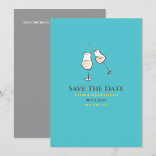 Simple champagne glasses toast gay lesbian  save the date