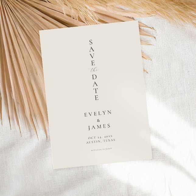 Simple Champagne Minimalist Chic Wedding Save The Date (Creator Uploaded)