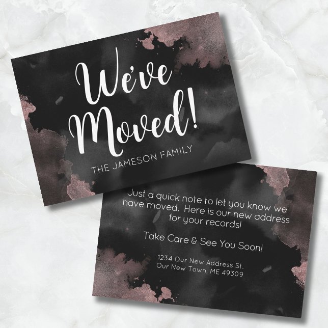 Simple Change Of Address Moving Announcement Card (Black Change Of Address Card)
